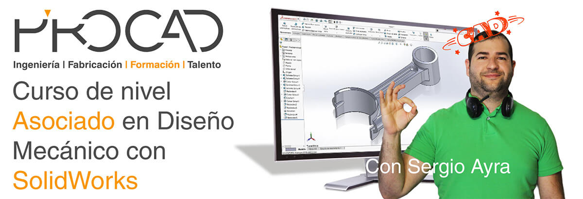 Cover_CURSOS-Sergio(CSWA-MD) grupoPROCAD.com: Curso online de Diseño Mecánico Asociado con Solidworks por Sergio Ayra.