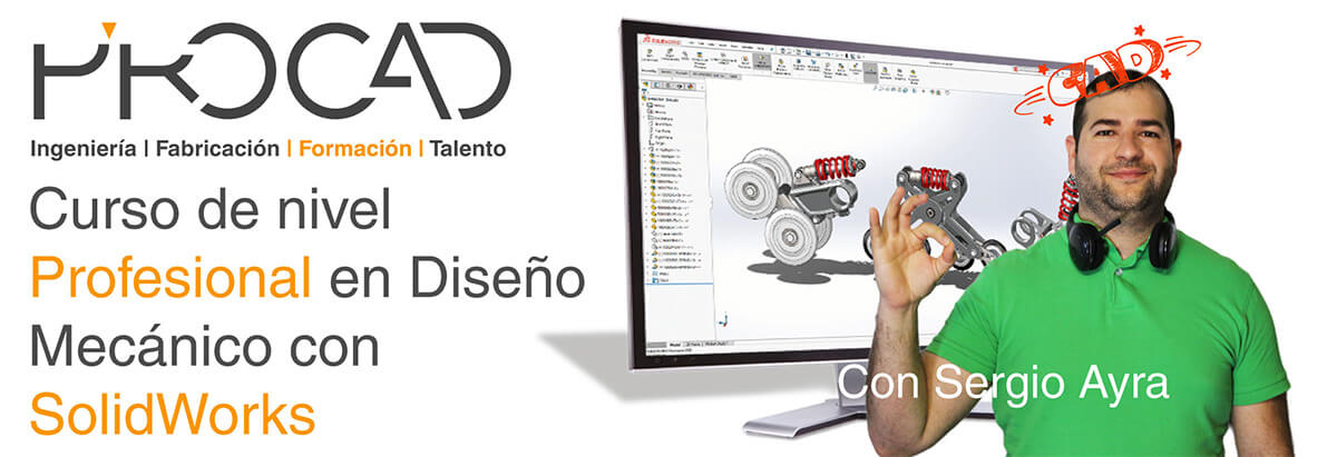 Cover_CURSOS-Sergio(CSWP-MD) grupoPROCAD.com: Curso online de Diseño Mecánico Profesional con Solidworks por Sergio Ayra.