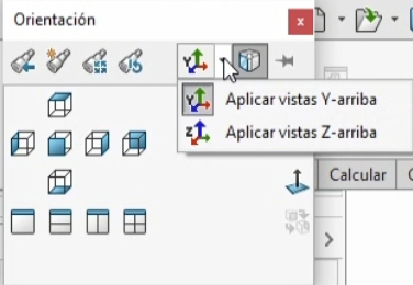 Paso 2: Desplegando el menú que aparece en la imagen y pulsando en "Aplicar vista Z hacia arriba"
